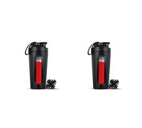 2X Bottiglie Shaker per Miscele Proteiche. Shaker Proteico nel Acciaio Inossidabile Che Non Rimane Freddo/Caldo, Coppe Shaker nel Metallo con Finestra