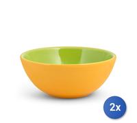 2x Bowl H&H in ceramica giallo e verde con capacità di 60 cl