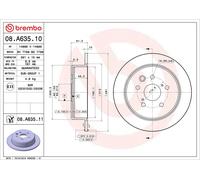 2x BREMBO 08.7042.11 Disco freno Posteriore per VOLVO V40 Kombi (645) 260mm