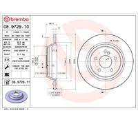 2x BREMBO 08.9729.11 Disco freno Posteriore 300mm