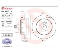 2x BREMBO 08.A333.11 Disco freno Posteriore per CHERY TIGGO 303mm
