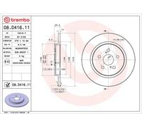2x BREMBO 08.D416.11 Disco freno Posteriore per TOYOTA Urban Cruiser (P1) 279mm