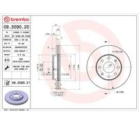 2x BREMBO 09.3090.20 Disco freno Anteriore per CHEVROLET SPARK (M300) 236mm