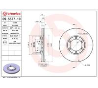2x BREMBO 09.5577.10 Disco freno per OPEL Frontera A Sport SUV Cabrio (U92)
