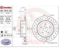 2x BREMBO 09.7813.2X Disco freno Posteriore per SUBARU IMPREZA Stufenheck (GD)