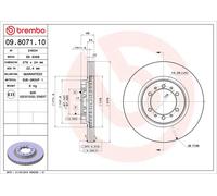 2x BREMBO 09.8071.11 Disco freno Anteriore per MITSUBISHI L 200 (K7T, K6T) 276mm