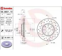 2x BREMBO 09.8601.1X Disco freno Anteriore per OPEL Meriva A (X03) COMBO Tour