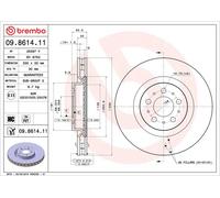 2x BREMBO 09.8614.11 Disco freno Anteriore per VOLVO S60 I (384) V70 II (285)