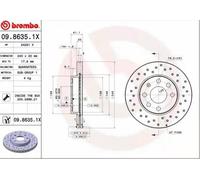 2x BREMBO 09.8635.1X Disco freno Anteriore per OPEL Corsa C Hatchback (X01)