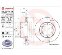 2x BREMBO 09.9510.11 Disco freno Posteriore per VW CRAFTER 30-50 Kasten (2E)