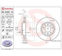 2x BREMBO 09.A422.11 Disco freno Anteriore per FIAT Scudo Kastenwagen (270, 272)