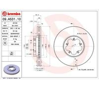 2x BREMBO 09.A531.10 Disco freno Anteriore per FORD TRANSIT TOURNEO FB 300mm