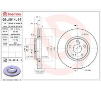 2x BREMBO 09.A914.11 Coated Disc Line Disco freno Anteriore 295mm
