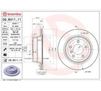 2x BREMBO 09.B411.11 Disco freno Posteriore per BMW 1 Coupe (E82) 1 Cabrio (E88)
