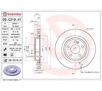 Disco freno BREMBO 09C21941 posteriore, ventilato, altamente carbonizzato, 1 Pezzo