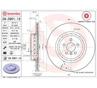 2x BREMBO 09.D901.13 Disco freno Posteriore per BMW 5 Limousine (G30, F90) 370mm