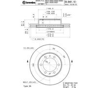 2x BREMBO Disco freno Anteriore Ø319mm Altezza: 67mm Spessore: 28mm ventilazione interna 09.B461.11 Compatibilità con BMW 5 Sedan G30, F90 i4 G26, TOYOTA LAND CRUISER KDJ12, GRJ12, NISSAN TEANA III