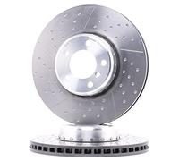 2x BREMBO Disco freno Anteriore Ø340mm Altezza: 73mm Spessore: 30mm ventilazione interna intagliato/perforato disco del freno a due pezzi Tazza del disco freno in alluminio 09.C398.13