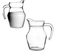 2x Brocca 500ml caraffa in vetro trasparente per acqua vino succo mezzo litro