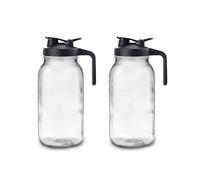 2X Brocca nel Vetro da 64 Once con Coperchio Brocca per Acqua un Prova di Perdite, per Acqua, Succhi, Latte, TÃ¨, CaffÃ¨ Freddo e Bevande