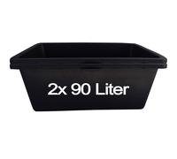 2x Buri 90L Casella di Mortaio Secchiello per Vaso Cemento Secchio Serbatoio Box