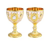 2x Calice da vino artigianale in lega con design retrò, facile da pulire,