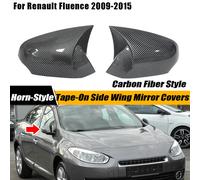 2x Calotta Specchietto Retrovisore Fibra Carbonio Per Renault Fluence 2009-2015
