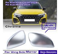 2X Calotta Specchio Retrovisore Cromate Per Audi A3 8Y 2020-2024 Con Lane Assist