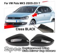 2x Calotta Specchio Retrovisore Nero lucido L&R Per VW Polo MK5 2009-2017