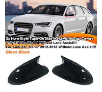 2X Calotta Specchio Retrovisore Per Audi A6 S6 C7 2012-2018 Nero lucido Adesivo