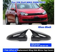 2X Calotta Specchio Retrovisore Stile Nero lucido Per VW Golf MK6 2009-2012