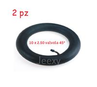 2X Camera d'aria 10x2.5 per monopattino con ruote di 10" valvola curva 90°