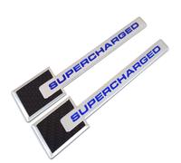 2x Carbonio Fibra Blu Cromo Supercharged Emblema Per Dodge Sfidante SRT Hellcat