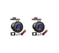2X Caricabatteria USB Doppio per Auto Carica Rapida QC 3.0 & PD Adattatore per Presa di Ricarica USB con Interruttore Voltmetro per Camion RV Moto