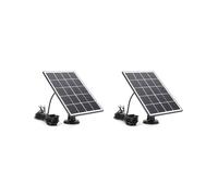 2X Caricabatterie A Pannello Solare da 20 W per Videocitofono Ring, Supporto Regolabile A 360, per Campanello 4/3/3 /2 Nero