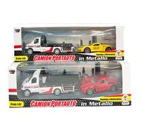 2x Carro Attrezzi + Auto Modellino Metallo Metal Kids Scala 1:43