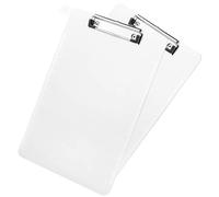 2x Cartella portablocco con molla clip in metallo in plastica A4 trasparente