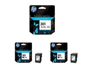 2x CARTUCCE HP 301 ORIG. NERO - 1x CARTUCCIA HP 301 ORIG. COLORE PER HP