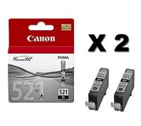 2X CARTUCCIA CANON CLI-521BK 2933B001 NERO 875062 ORIGINALE