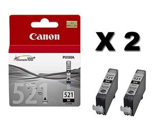 2X CARTUCCIA CANON CLI-521BK 2933B001 NERO 875062 ORIGINALE