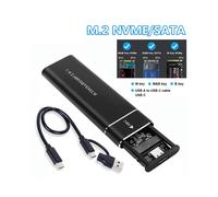 2X Case SSD M2 Custodia SSD M.2 NVMe USB 3.1 Tipo C Gen2 10 Gbps Senza Attrezzi Scatola UnitÃ A Stato M.2 NVMe NGFF Nero