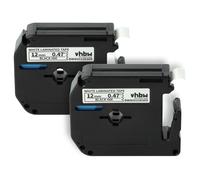 2x Cassetta per Brother P-Touch 80SCCP BB4 70SP 90 70SR H100 80 85 nero-bianco