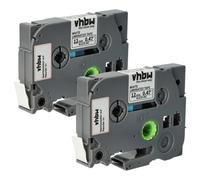 2x Cassetta per Brother PT D200DR D200G D200SN D200KT D200MA D200SA nero-bianco
