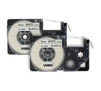 2x Cassetta per Casio KL-C500 KL-8200 KL-P1000 KL-HD1 KL-G2 nero-bianco