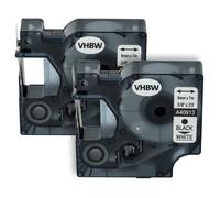 2x Cassetta per Dymo LabelManager 100 210D 120P 200 100 Plus 160 nero-bianco
