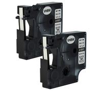 2x Cassetta per Dymo Rhino 6000 5200 ILP 219 4200 6mm nero-bianco