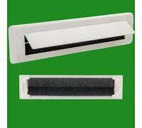 2X Cassetta Postale In PVC Bianca Con Spazzola Antivento 338 X 78 Mm, Con Flap