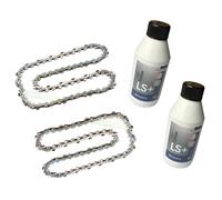2X Catena per Motosega 50 cm / 1,5 mm / 0,325" / 76 TG + 200 ml Olio Husqvarn...