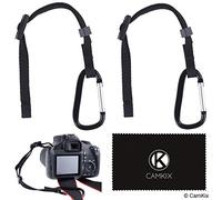 2x Cavetto Fotocamera con Moschettone - Doppia per la Tua DSLR o Fotoccamera Compatta - Collega Prima all’Occhiello della Fotocamera - Poi Attacca il Cordino della Fotocamera, Treppiede ecc.