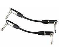 2x Cavi per Strumenti Musicali Cavo Patch Connettore Jack 6,3mm Angolo 0,15m Set